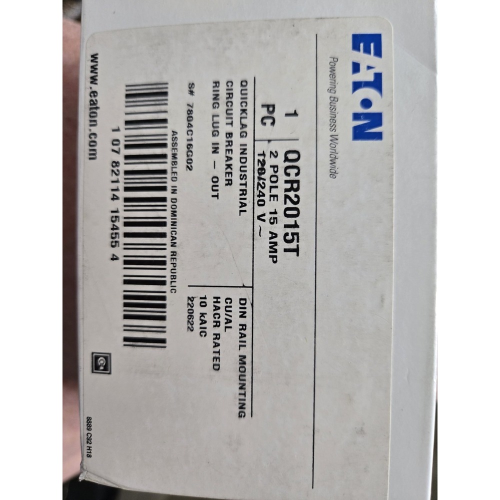 QCR52015T Circuit Breaker‎ 2pole 15 Amp 120/240